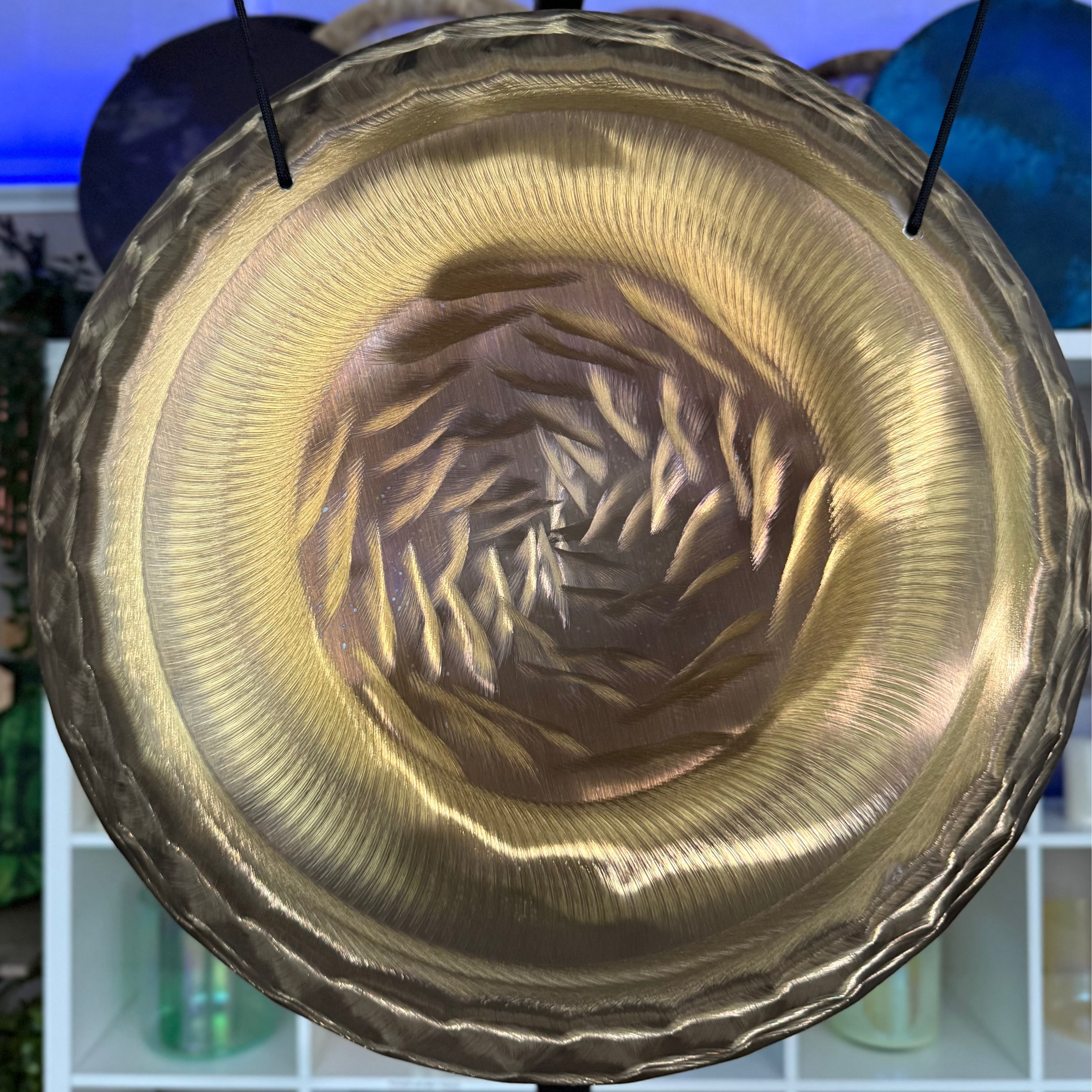 Grotta Sonora 15"/40cm Nickel Silver Handheld Gong (Golden Eye Portal)