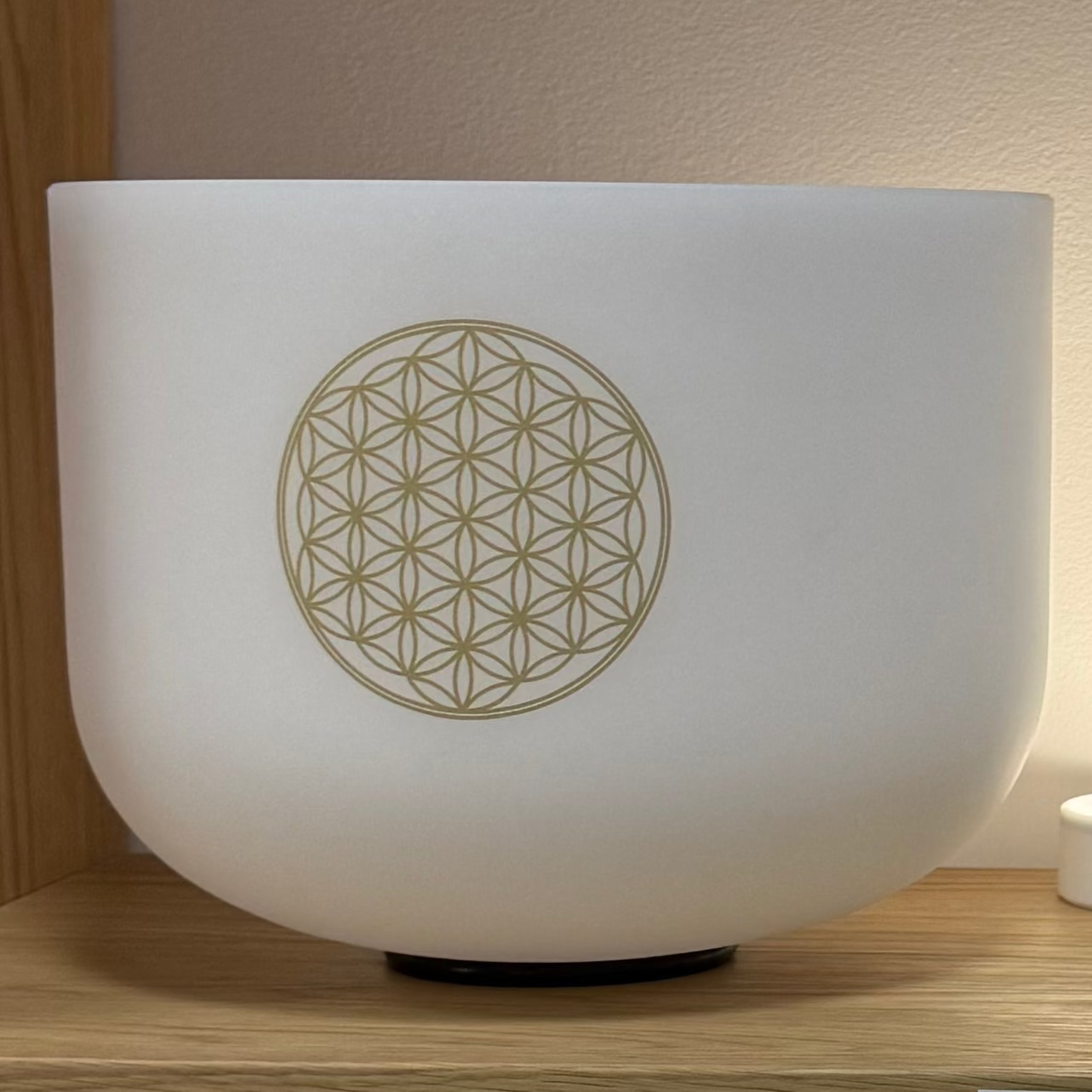 Flower Of Life - 7 White Frosted Crystal Singing Bowl 432Hz (6"-12") & Bags
