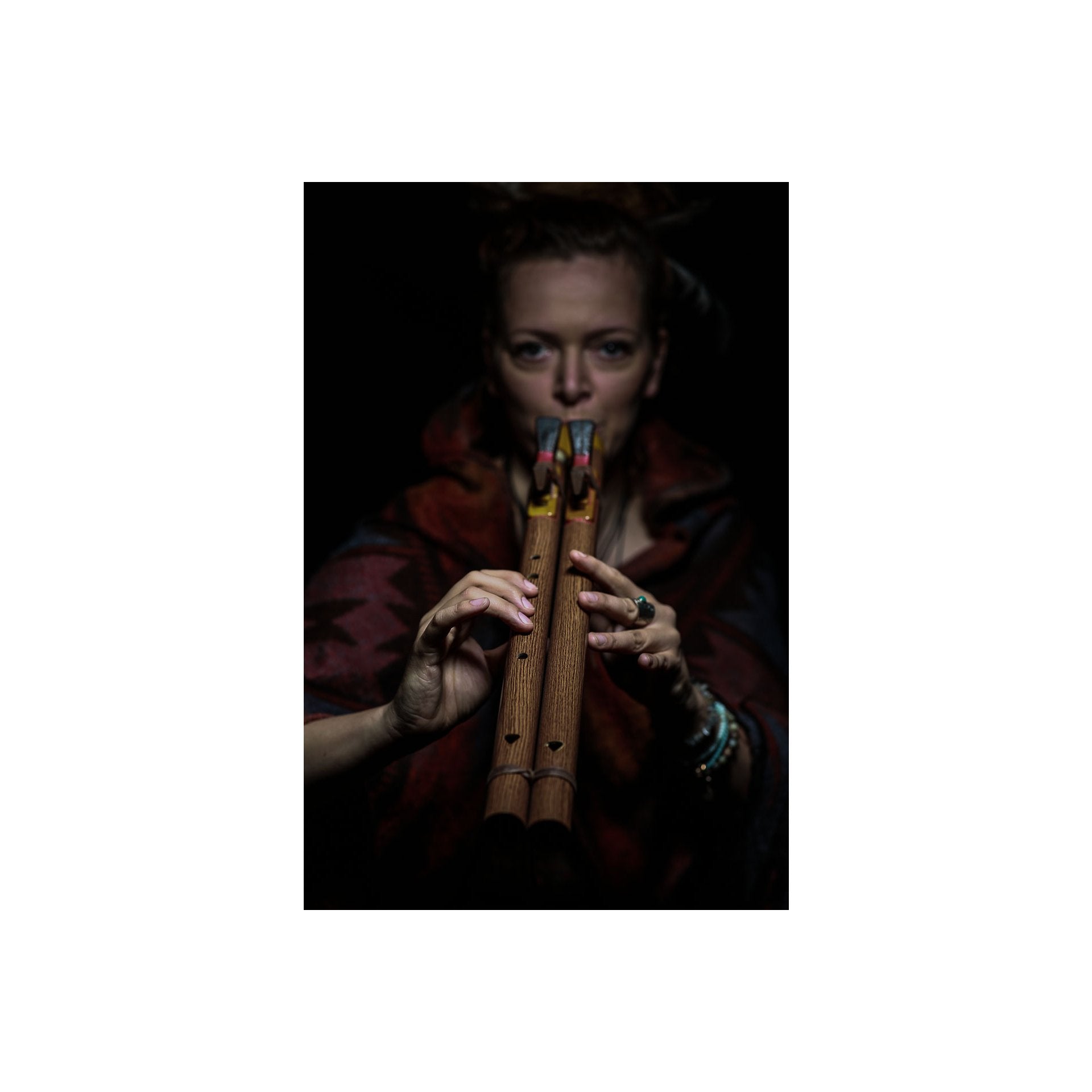 Indian Double-Tone Flute in A, alternate view
