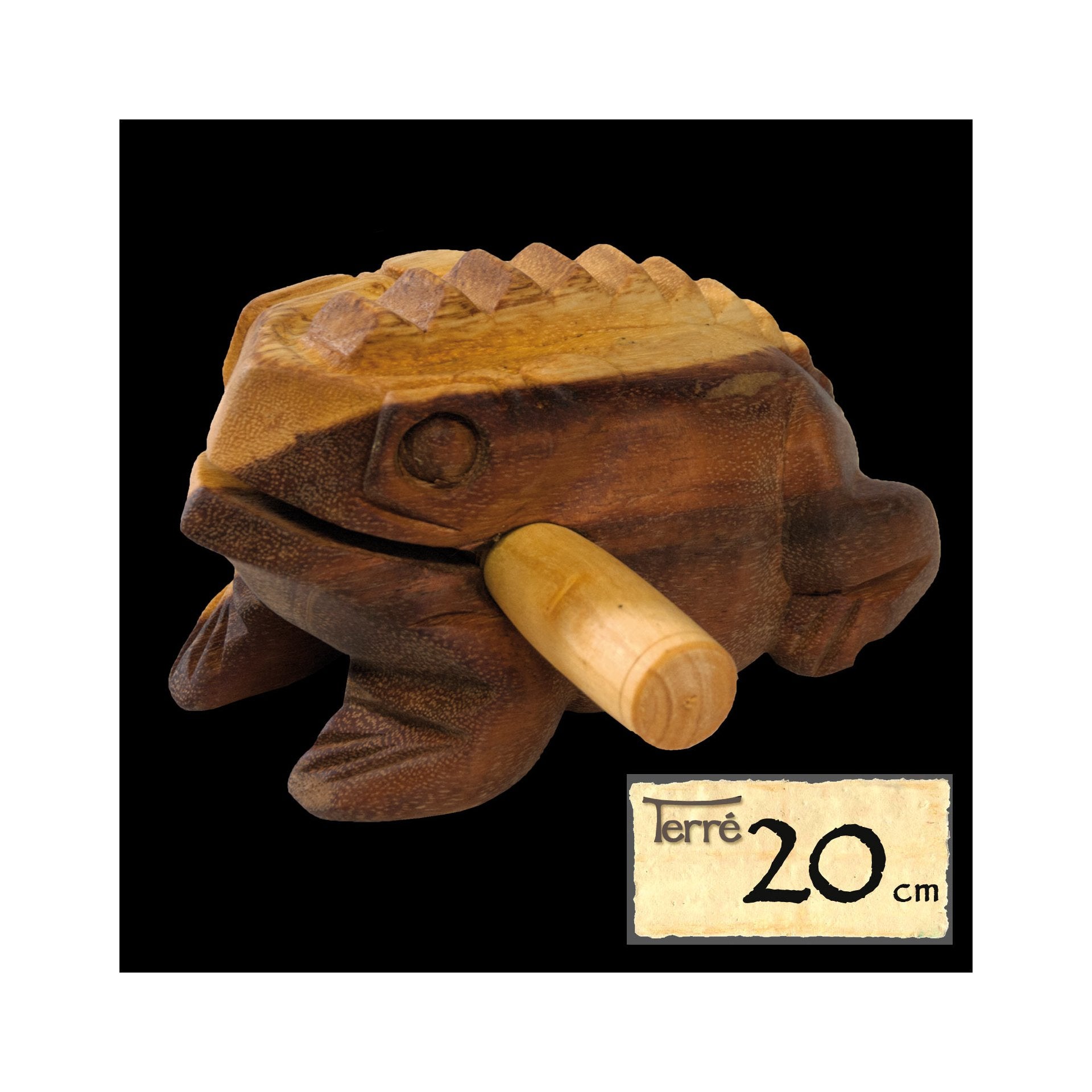 Sound Frog – 20 cm Hand-Carved Jackfruit Wood Guiro