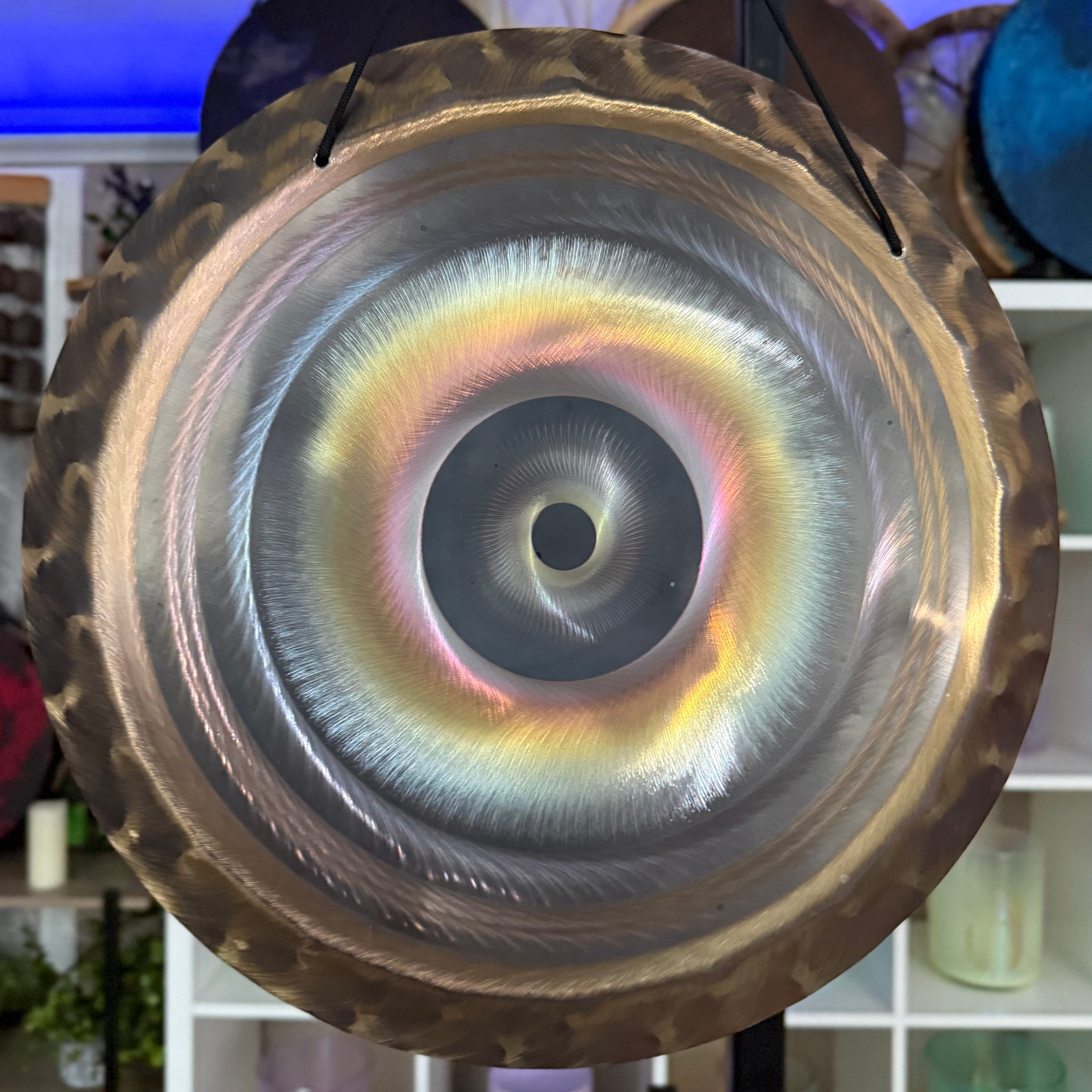 Grotta Sonora 15″/40cm Nickel Silver Handheld Gong (Aurora Eye)