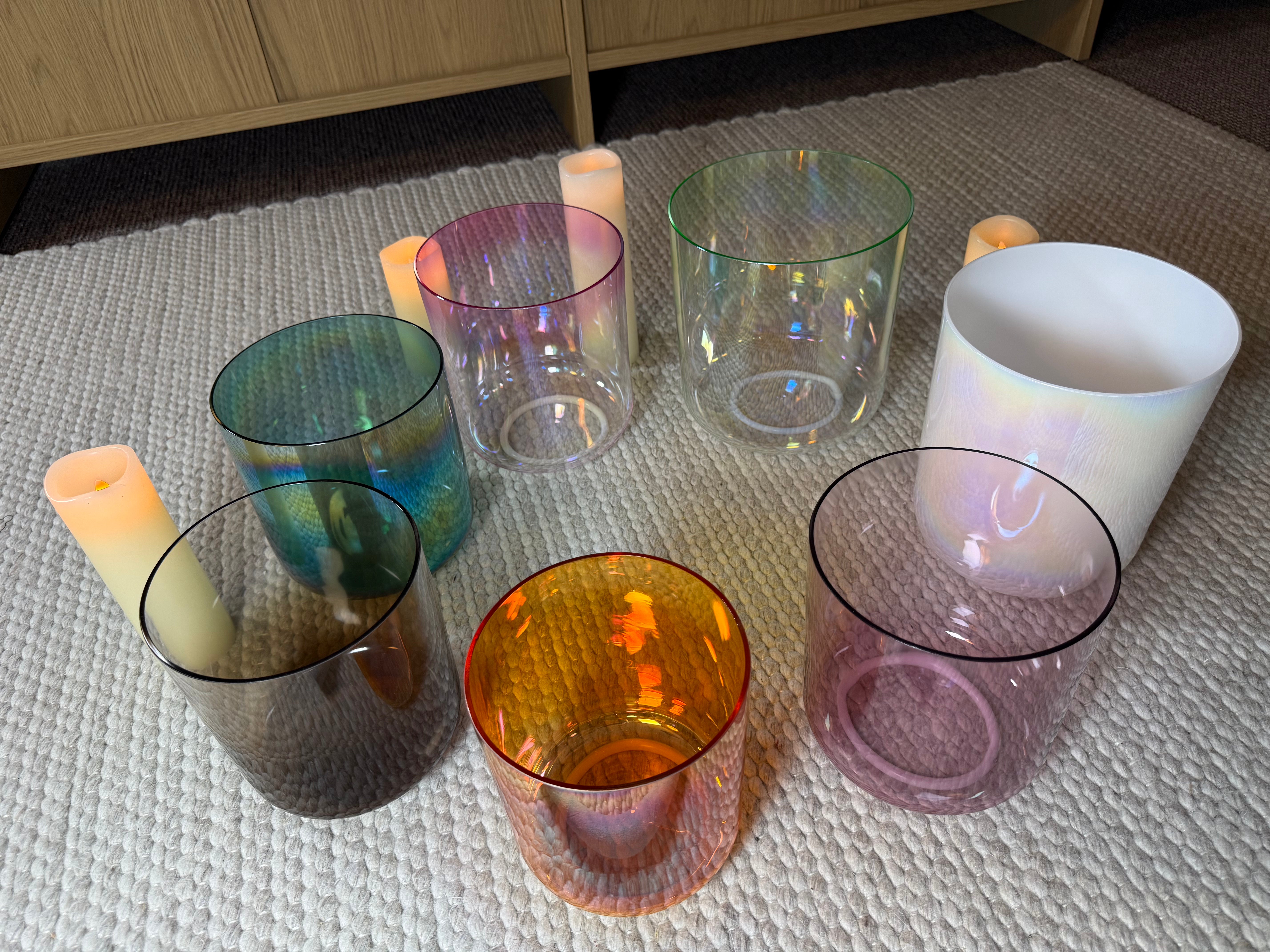 Primal Essence - Crystal Aura Bowl Set With Carry Bag ( 5.5" - 7.25")