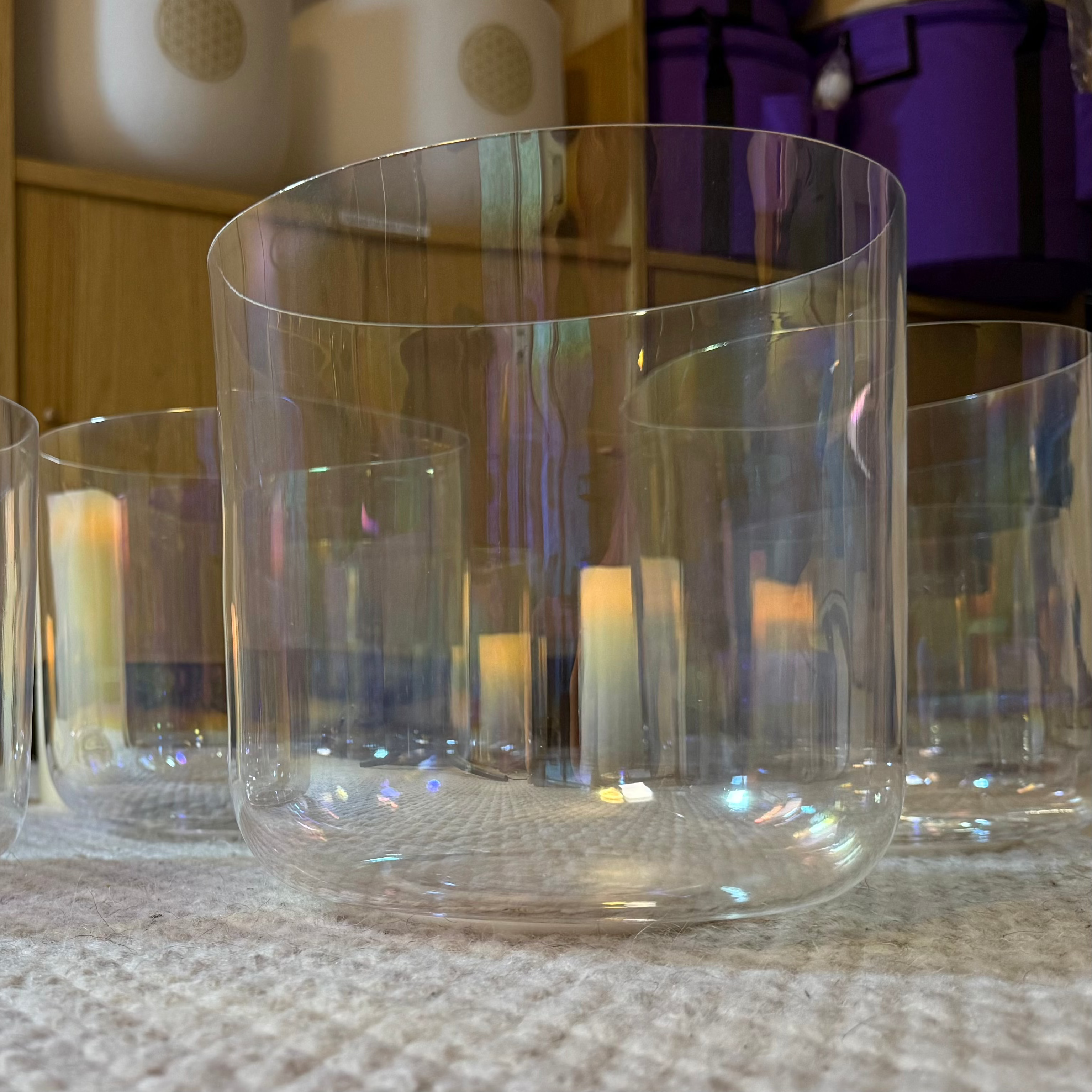 Pure Harmony - Crystal Aura Bowl Set With Carry Bag( 7.25" - 8.75")