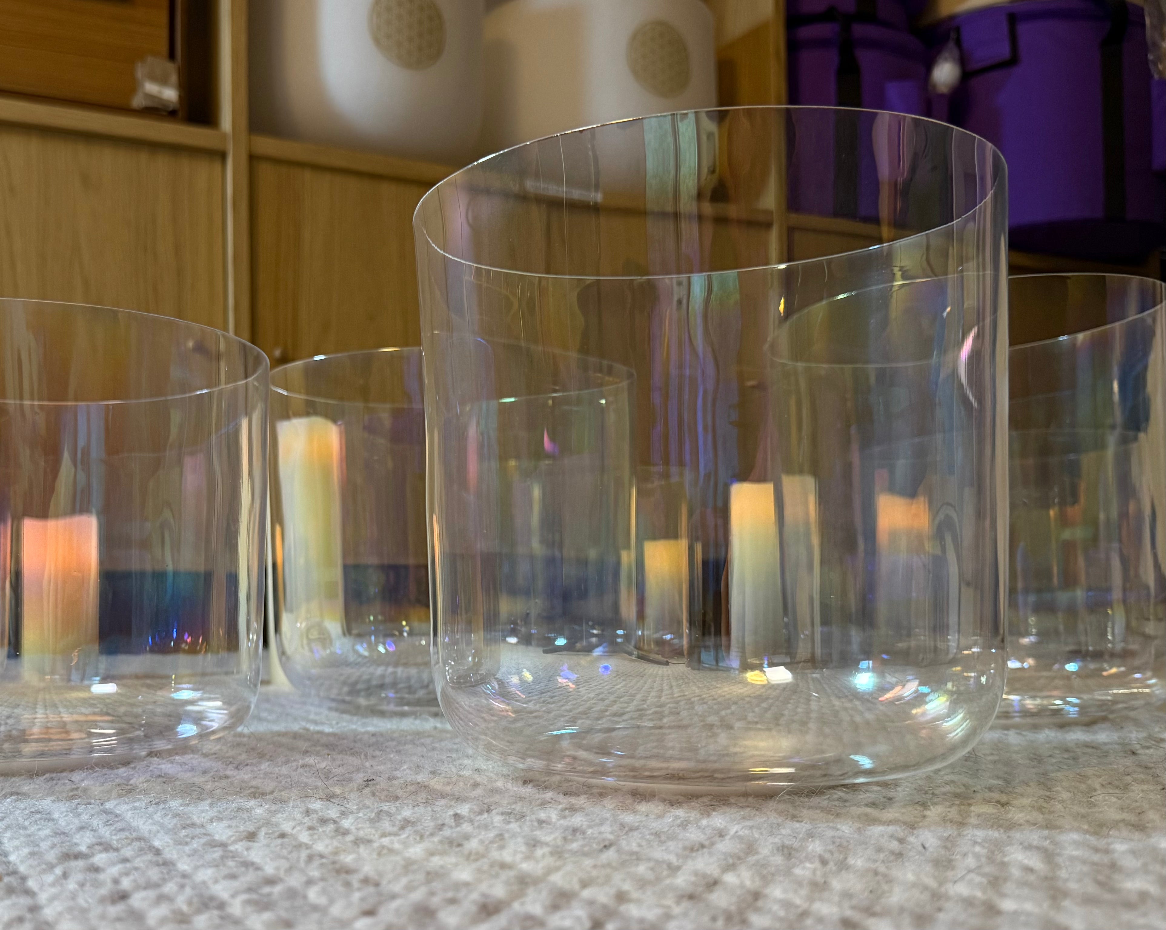 Pure Harmony - Crystal Aura Bowl Set With Carry Bag( 7.25" - 8.75")