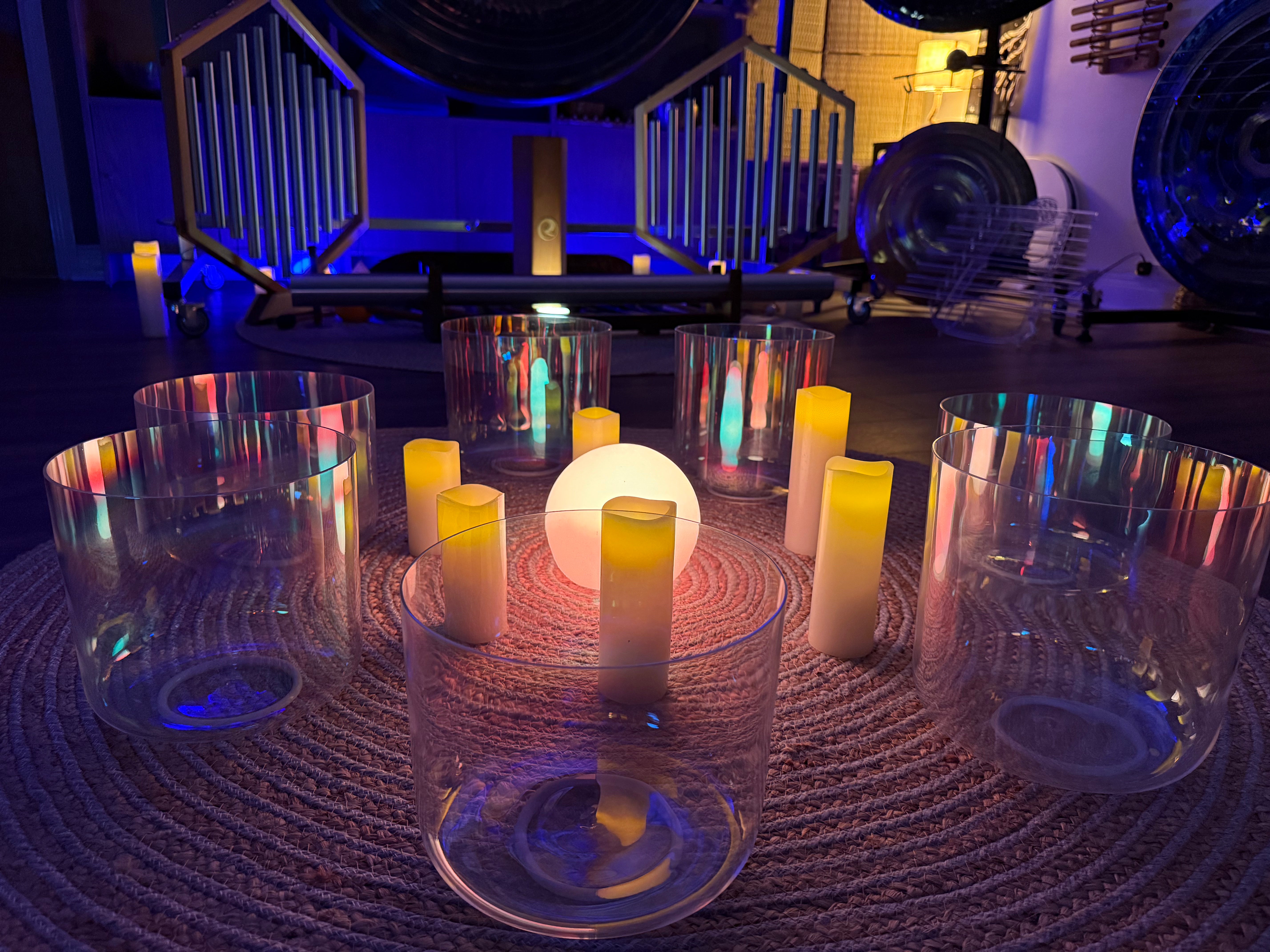 Pure Harmony - Crystal Aura Bowl Set With Carry Bag( 7.25" - 8.75")