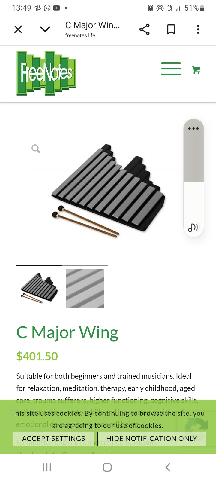 Freenotes wing c major