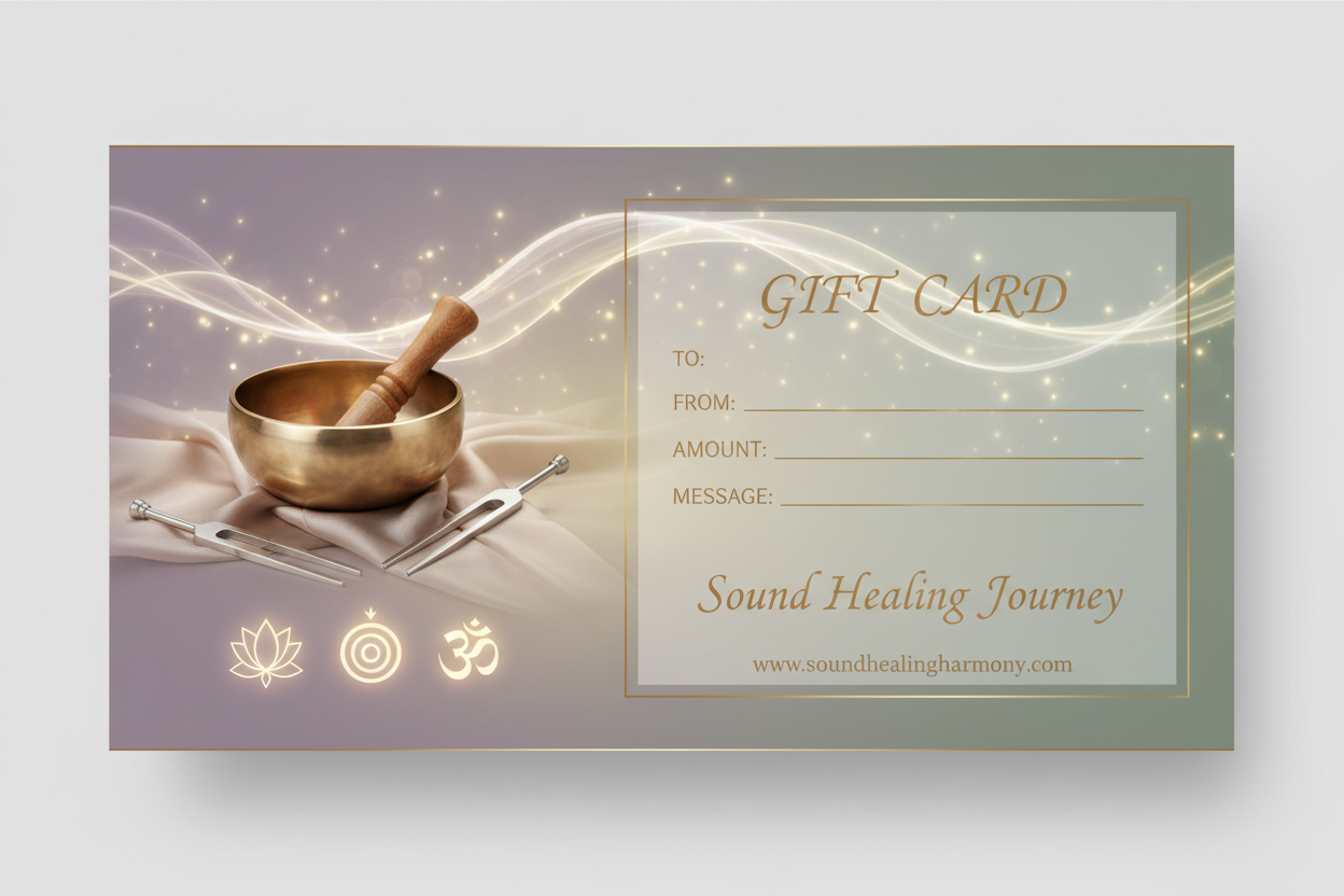 A sound healing gift card