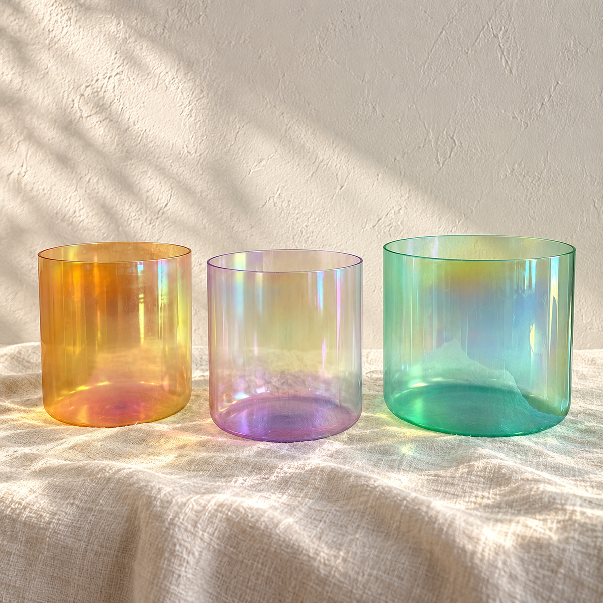 Amber Meadow three-bowl set by Aura Bowls, styled product image