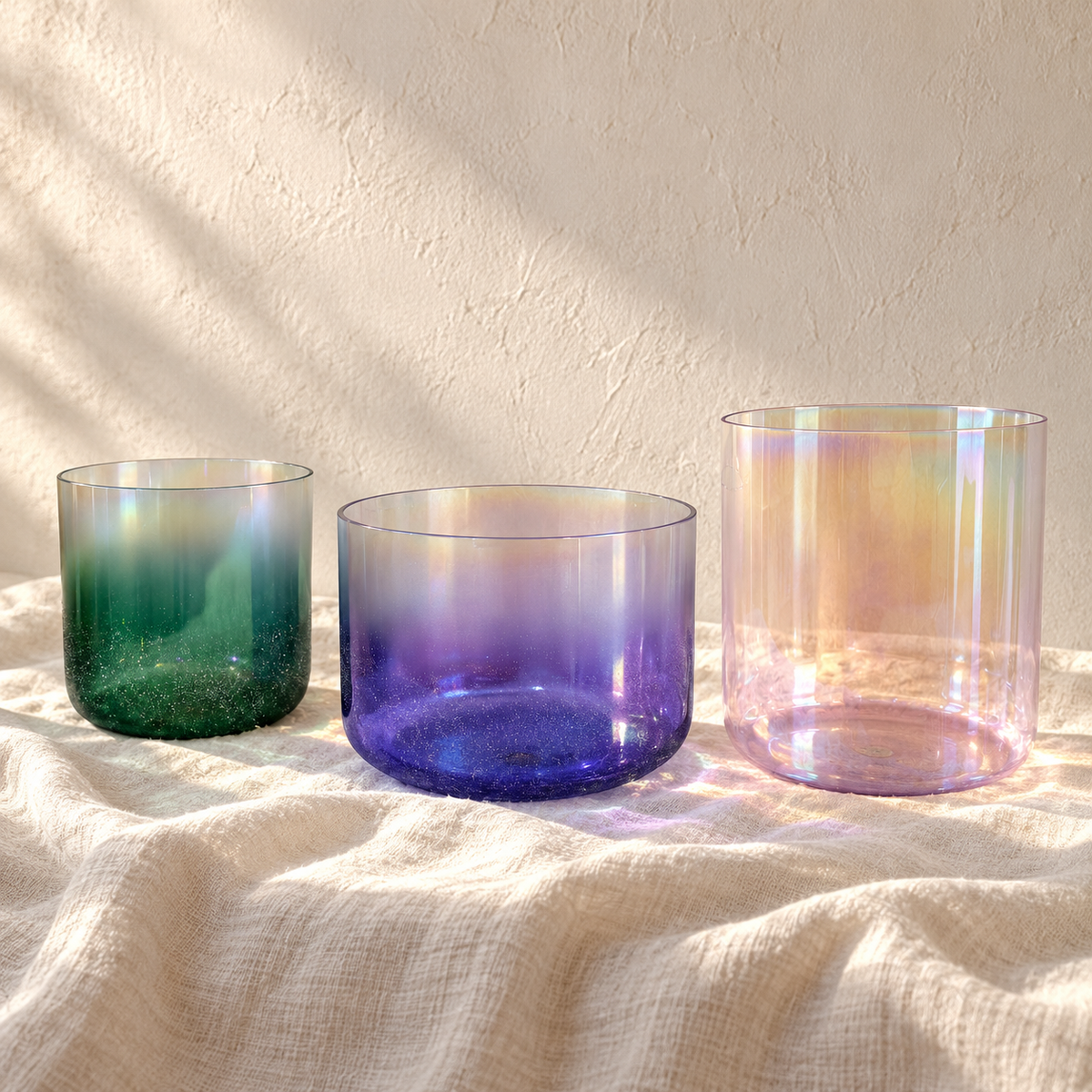 Twilight Grove three-bowl set by Aura Bowls, styled product image