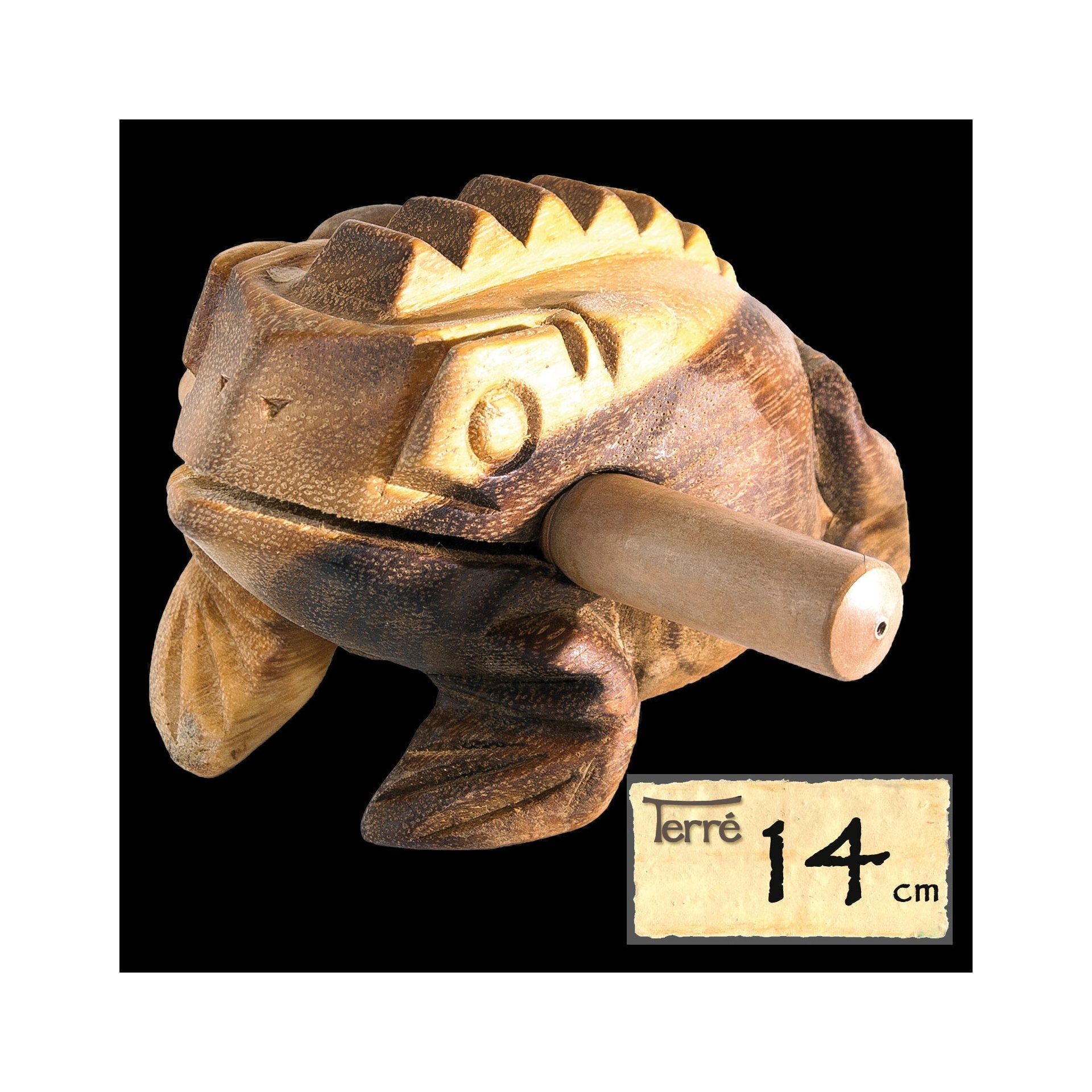 Sound Frog – 14 cm Hand-Carved Jackfruit Wood Guiro