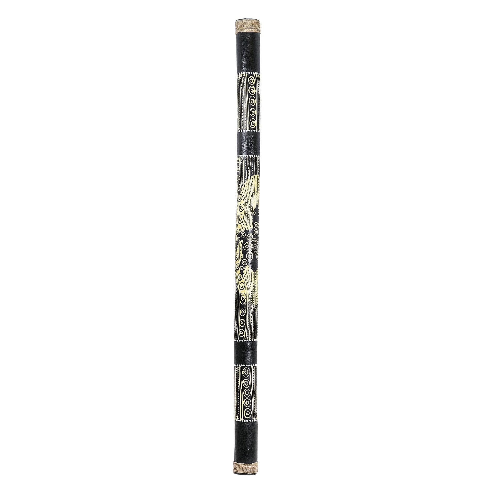 Bamboo rainstick 100 cm with hand-painted turtle dot-paint design