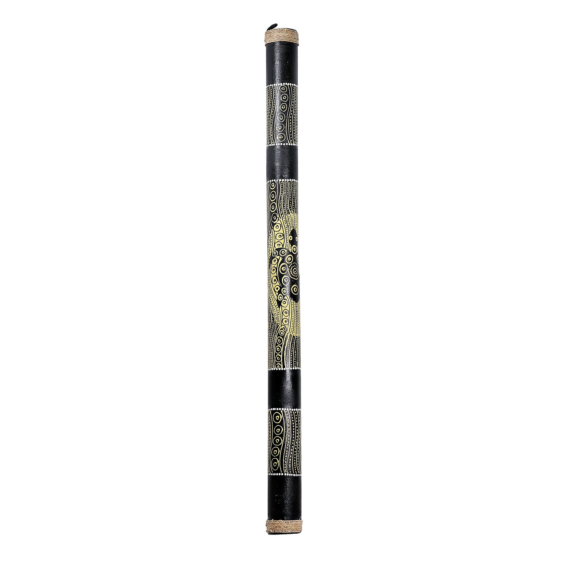Bamboo rainstick 80 cm with hand-painted turtle dot-paint design