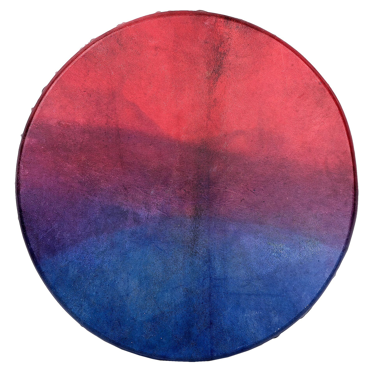 Sunset Ocean blue and red goatskin shaman drum, 50cm