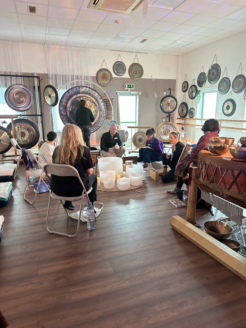 Students learning together in the Revival Harmony studio